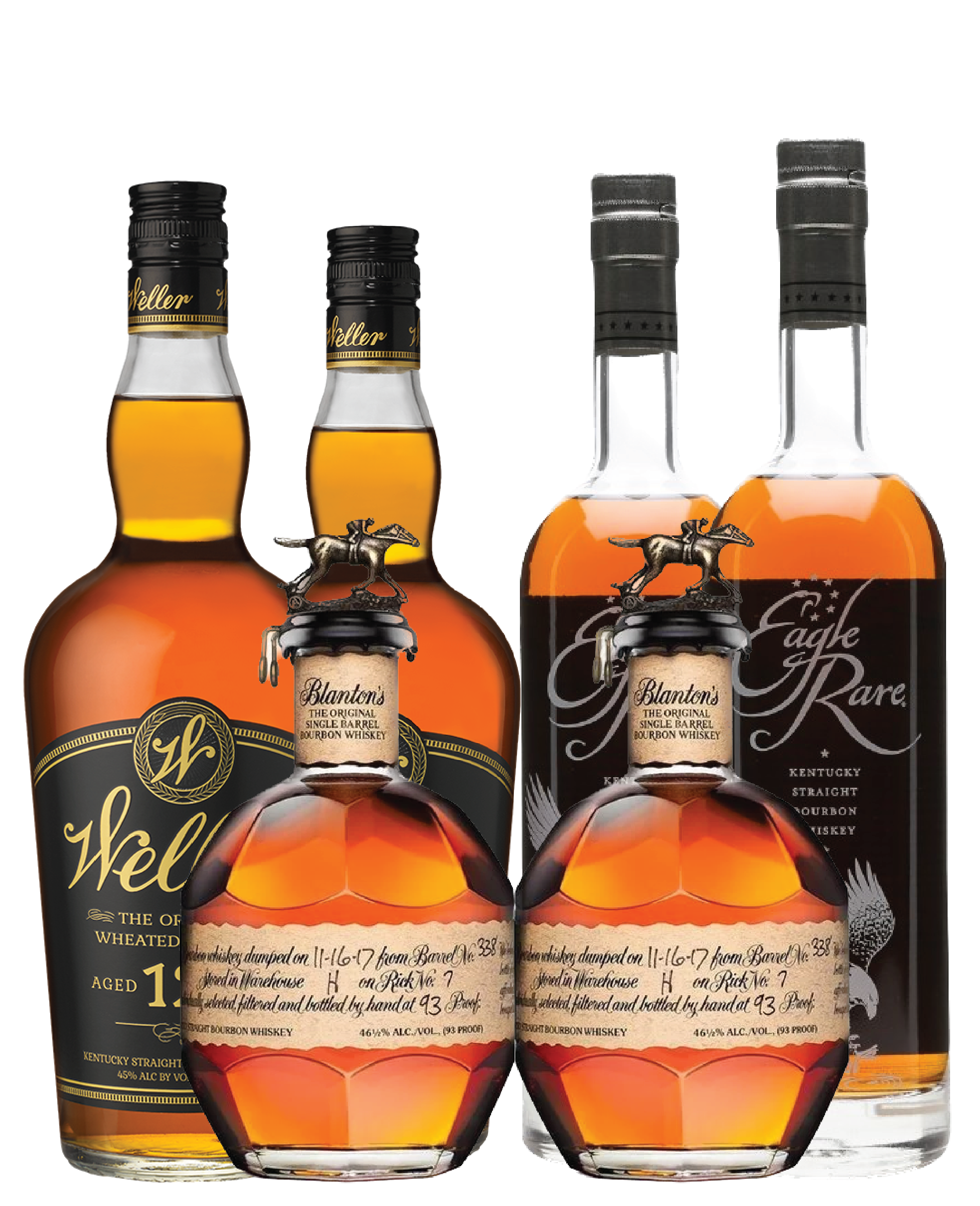 2 BLANTON’S SINGLE BARREL, 2 EAGLE RARE AND 2 W.L. WELLER 12 BUNDLE - Liquor Bar Delivery