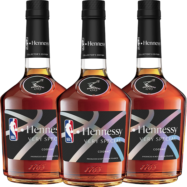 3 bottles  of Hennessy VS NBA Limited Edition bundle