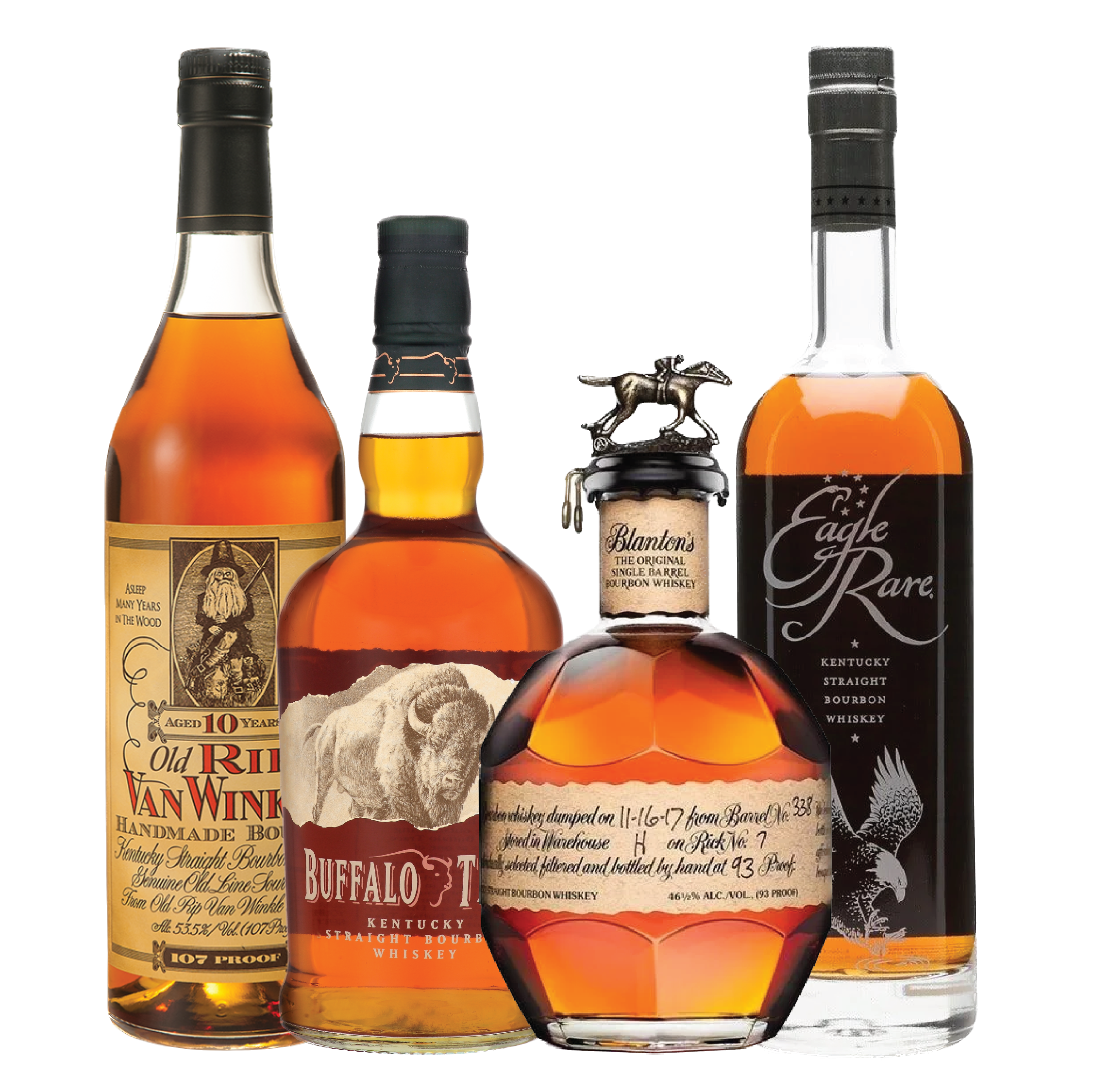 Buffalo Trace, Blanton's Single Barrel, Eagle Rare and Pappy Van Winkle 10 Bundle - Liquor Bar Delivery