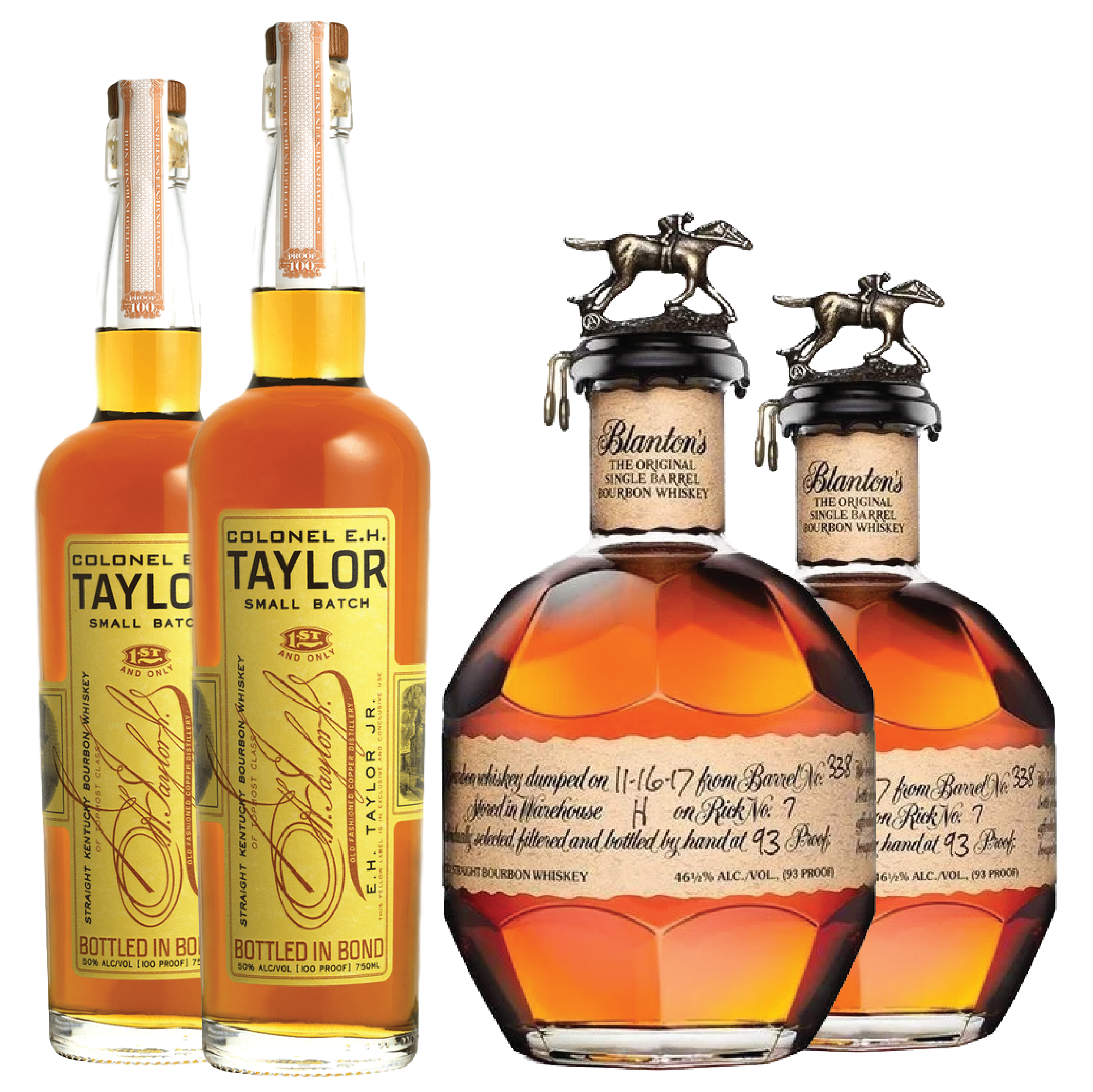 2 Blanton's Single Barrel and 2 Colonel E.H Taylor Small Batch Bundle - Liquor Bar Delivery