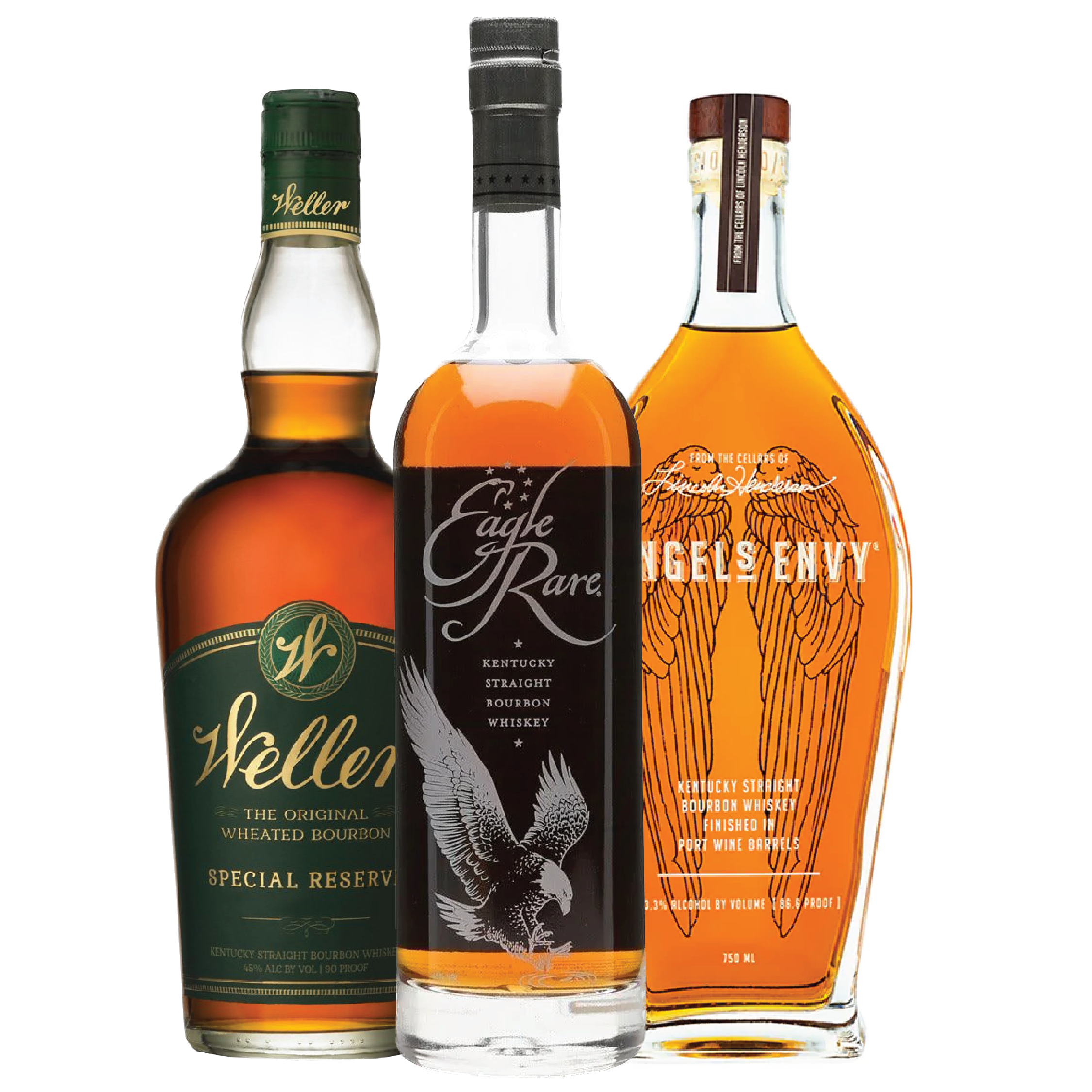 Weller Special Reserve, Eagle Rare & Angel's Envy Bourbon Package - Liquor Bar Delivery