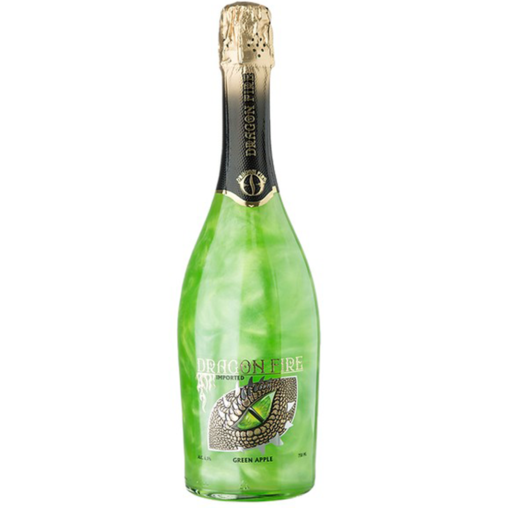 Dragon Fire Sparkling Wine-Green Apple 750ml - Liquor Bar Delivery
